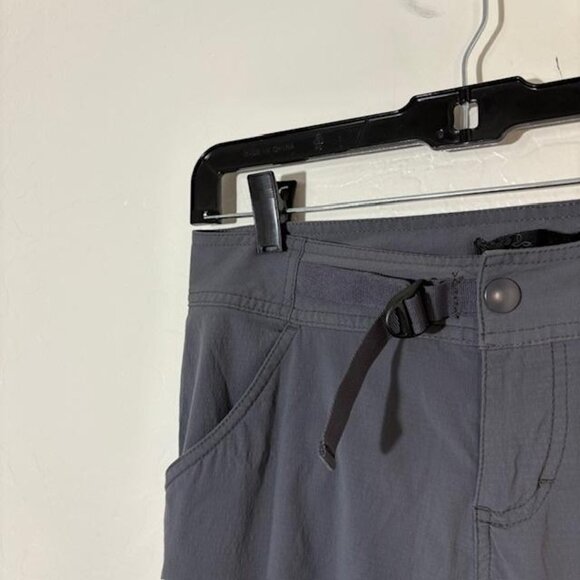 prAna Capri Pants Womens 4 Gray Nylon Stretch Hiking Quick Dry Travel Zip Hem - Picture 2 of 8